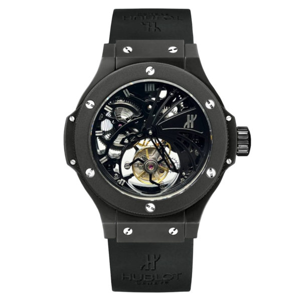 Копии часов Hublot Big Bang Tourbillion Skeleton Black 44mm