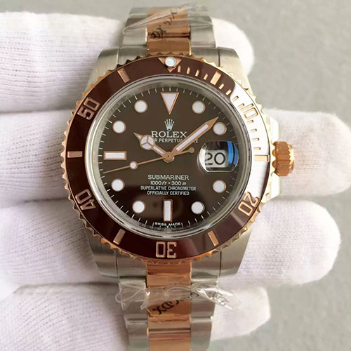 劳力士 Rolex V6版SUB水鬼 咖陶咖面 包18K玫瑰金 搭载2836机芯