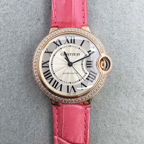 卡地亚 Cartier 玫金带鉆圈中号