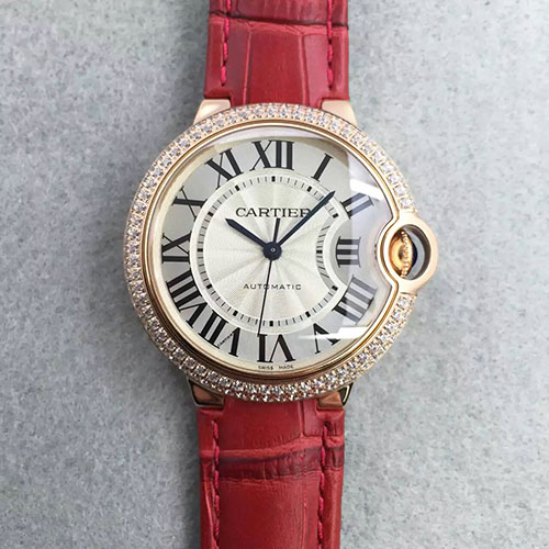 卡地亚 Cartier 玫金带鉆圈中号